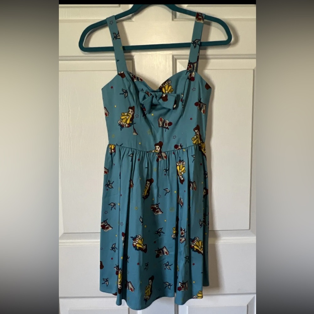 Disney Beauty and the Beast Belle Tattoo Rockabilly Dress M